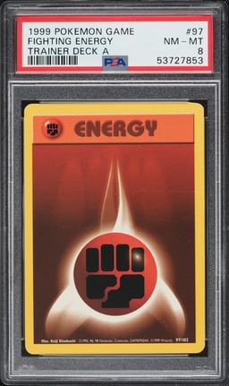 1999 Pokemon Base Set Trainer Deck A Fighting Energy #97 PSA 8 NM-MT