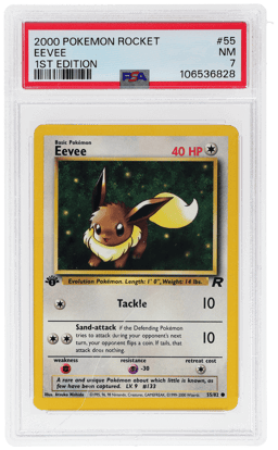 2000 Pokemon Team Rocket 1st Edition Eevee #55 PSA 7