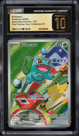 2026 Pokemon Mega Promo First Partner Illustration Full Art Bulbasaur #37 CGC 10 PRISTINE