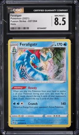 2021 Pokemon Sword & Shield Fusion Strike Holo Feraligatr #057 CGC 8.5 NM-MT+