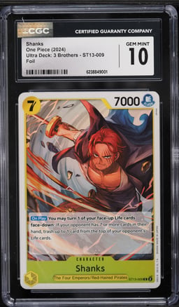 2024 One Piece Ultra Deck 3 Brothers Foil Shanks #ST13-009 CGC 10 GEM MINT