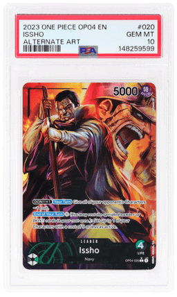 2023 One Piece Kingdoms of Intrigue Leader Alternate Art Issho #OP04020 PSA 10