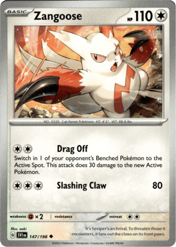 2023 Zangoose #147 Scarlet & Violet