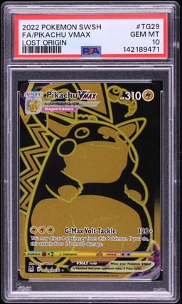 2022 Pokemon Sword & Shield Lost Origin Full Art Pikachu VMAX #TG29 PSA 10 GEM MINT