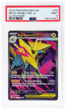 2025 Pokemon Mega Evolution Ultra Rare Mega Manectric Ex #158 PSA 9
