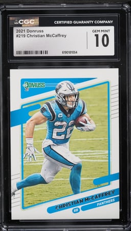 2021 Donruss Football Christian McCaffrey #219 CGC 10 GEM MINT