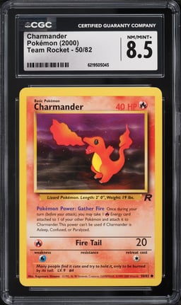 2000 Pokemon Team Rocket Charmander #50 CGC 8.5 NM-MT+