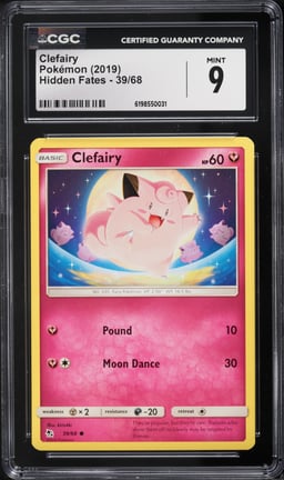 2019 Pokemon Sun & Moon Hidden Fates Clefairy #39 CGC 9 MINT