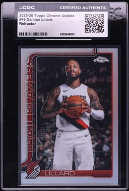 2025 Topps Chrome Update Refractor Damian Lillard #46 CGC AUTH