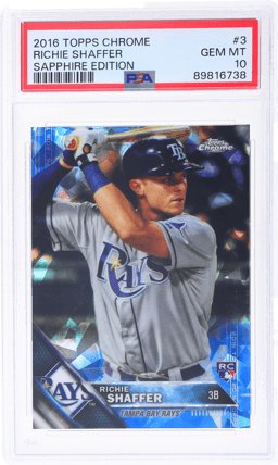 2016 Topps Chrome Sapphire Edition Richie Shaffer #3 /250 PSA 10