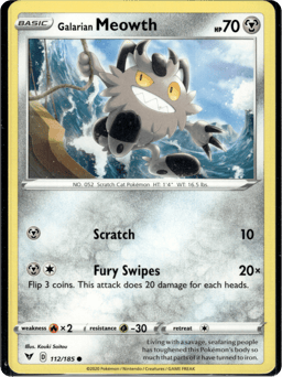 2020 Galarian Meowth #112 Vivid Voltage