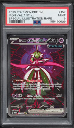 2025 Pokemon Scarlet & Violet Prismatic Evolutions SIR Iron Valiant EX #157 PSA 9 MINT
