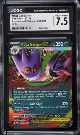 2025 Pokemon Mega Evolution Phantasmal Flames Holo Mega Gengar EX #56 CGC 7.5 NRMT+