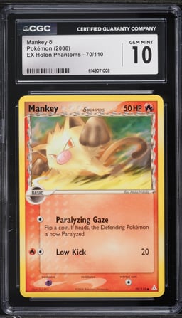 2006 Pokemon EX Holon Phantoms Mankey #70 CGC 10 GEM MINT