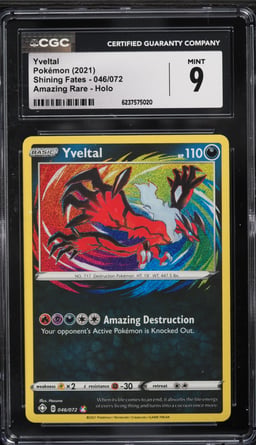 2021 Pokemon Sword & Shield Shining Fates Amazing Rare Yveltal #46 CGC 9 MINT
