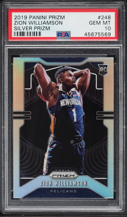 2019 Panini Prizm Silver Zion Williamson ROOKIE #248 PSA 10 GEM MINT