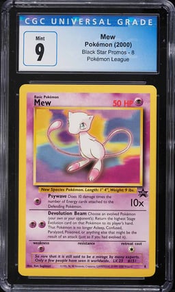 2000 Pokemon League Black Star Promo Mew #8 CGC 9 MINT