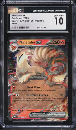 2023 Pokemon Scarlet & Violet 151 Holo Ninetales ex #38 CGC 10 GEM MINT