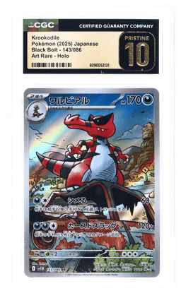 2025 Pokemon Scarlet and Violet Black Bolt Japanese Art Rare Krookodile #143 CGC PRI