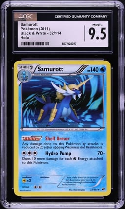 2011 Pokemon Black & White Holo Samurott #32 CGC 9.5 MINT+
