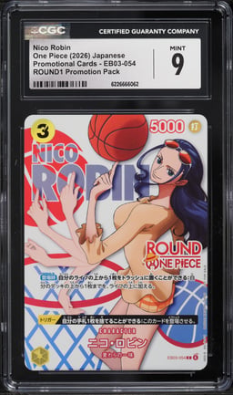 2026 One Piece Japanese Promo ROUND1 Pack Alt Art Nico Robin #EB03-054 CGC 9 MINT