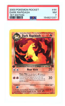2000 Pokemon Team Rocket 1st Edition Dark Rapidash #44 PSA 7
