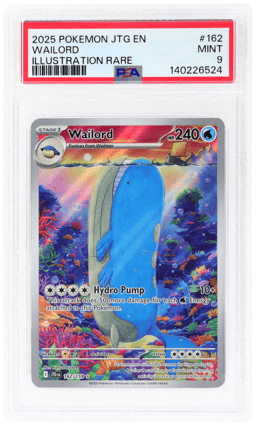 2025 Pokemon Scarlet and Violet Journey Together Illustration Rare Wailord #162 PSA 9