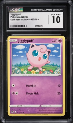 2020 Pokemon Sword & Shield Darkness Ablaze Jigglypuff #067 CGC 10 GEM MINT