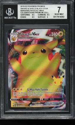 2021 Pokemon SWSH Black Star Promo Full Art Pikachu VMAX #62 BGS 7 NRMT