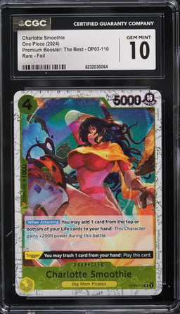 2024 One Piece Premium Booster: The Best Foil Charlotte Smoothie #OP03-110 CGC 10 GEM MINT