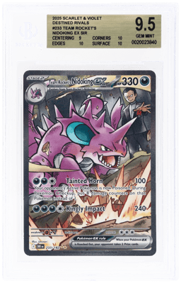2025 Pokemon Scarlet and Violet Destined Rivals Special Illustration Rare Team Rocket's Nidoking Ex #233 BGS 9.5