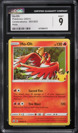 2021 Pokemon Sword & Shield Celebrations Holo Ho-Oh #1 CGC 9 MINT