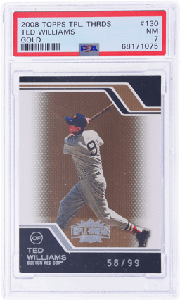 2008 Topps Triple Threads Gold Ted Williams #130 58/99 PSA 7