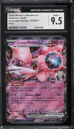 2026 Pokemon Mega Evolution Ascended Heroes Holo Team Rocket's Mewtwo ex #79 CGC 9.5 MINT+