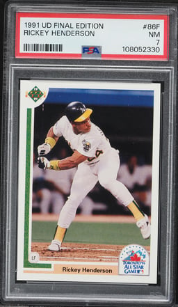 1991 Upper Deck Final Edition Rickey Henderson #86F PSA 7 NRMT