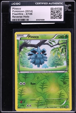 2014 Pokemon Flashfire Reverse Holo Pineco #4 CGC AUTH