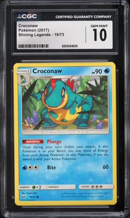 2017 Pokemon Shining Legends Croconaw #19 CGC 10 GEM MINT