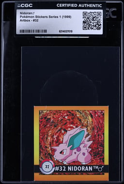 1999 Pokemon Stickers Series 1 Artbox Nidoran♂ #32 CGC AUTH