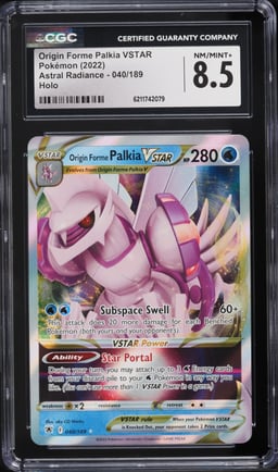 2022 Pokemon Sword & Shield Astral Radiance Holo Origin Forme Palkia VSTAR #40 CGC 8.5 NM-MT+