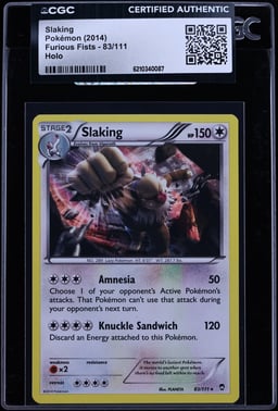 2014 Pokemon Furious Fists Holo Slaking #83 CGC AUTH