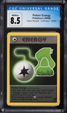 2000 Pokemon Team Rocket Potion Energy #82 CGC 8.5 NM-MT+