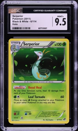 2011 Pokemon Black & White Holo Serperior #6 CGC 9.5 MINT+
