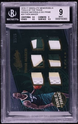 2016 Absolute Memorabilia Tools Of The Trade Thon Maker ROOKIE PATCH /25 BGS 9