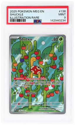 2025 Pokemon Mega Evolution Illustration Rare Shuckle #136 PSA 9