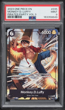 2023 One Piece Promo Pirates Party Vol 3 Monkey D. Luffy #P-035 PSA 9 MINT