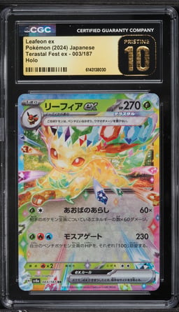 2024 Pokemon Japanese Scarlet & Violet Terastal Fest Ex Holo Leafeon Ex #3 CGC 10 PRISTINE
