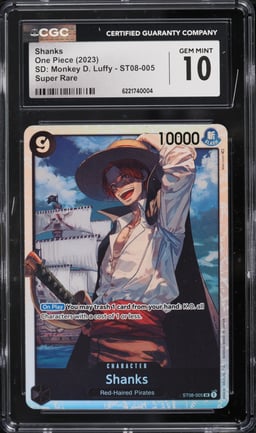 2023 One Piece Starter Deck Monkey D. Luffy SR Shanks #ST08-005 CGC 10 GEM MINT