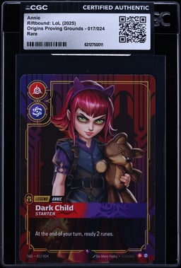 2025 Riftbound League Of Legends LoL Origins Proving Grounds Annie #17 CGC AUTH