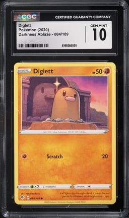 2020 Pokemon Darkness Ablaze Diglett #084 CGC 10 GEM MINT