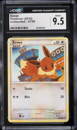 2010 Pokemon HeartGold & SoulSilver Undaunted Eevee #47 CGC 9.5 MINT+